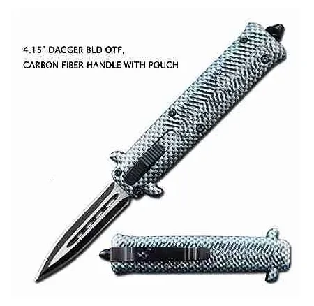 4.15 Inch Dagger Bld Stiletto OTF Knife