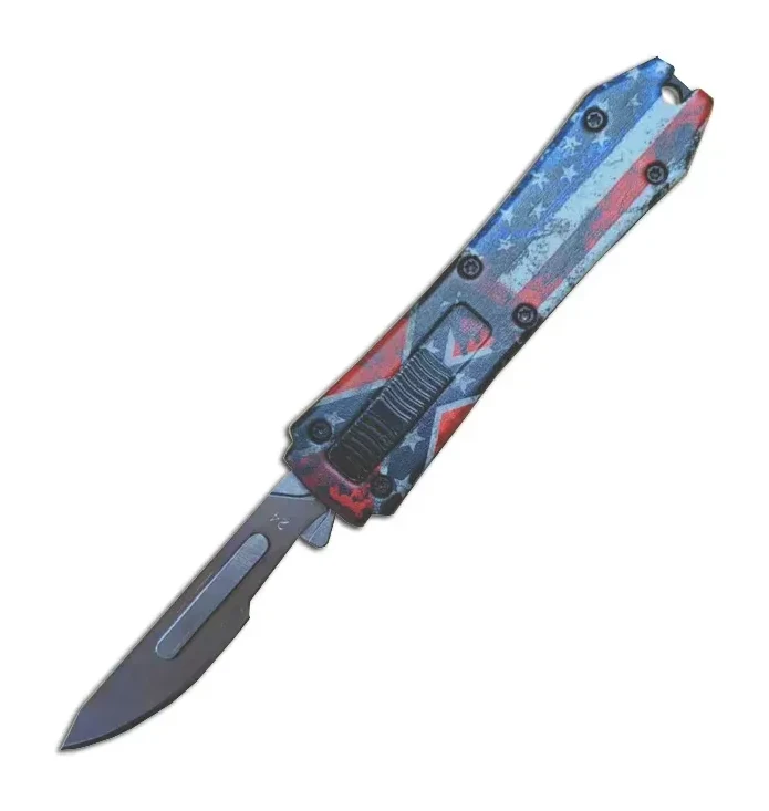 Mini OTF Surgery Knife, Removable Blade,Pocket EDC Keychain Knives--sbm