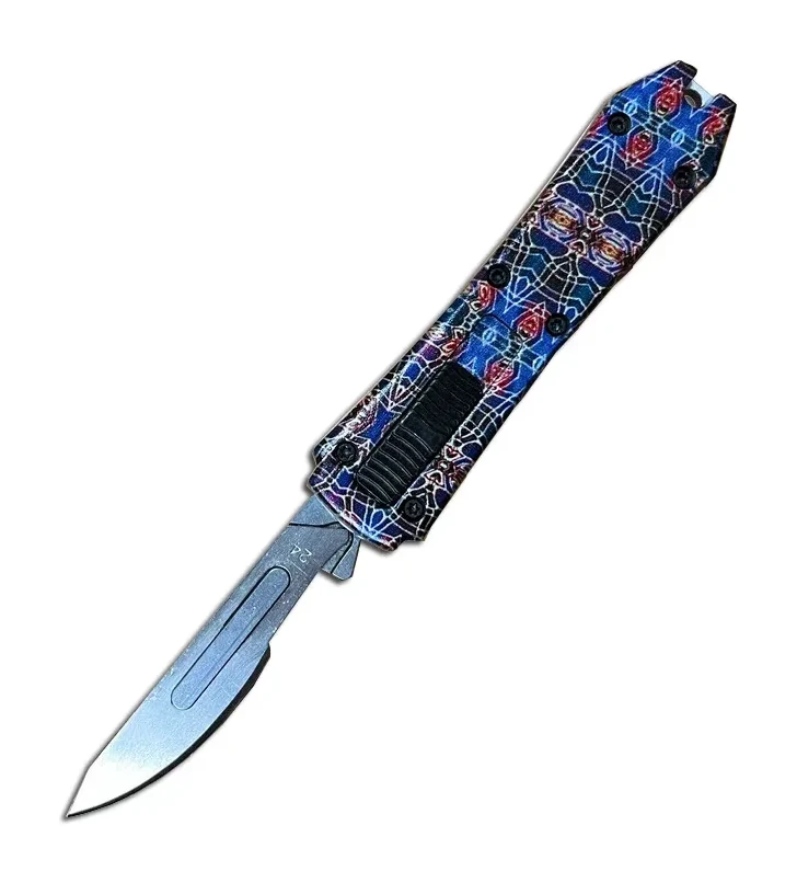 Mini OTF Surgery Knife, Removable Blade,Pocket EDC Keychain Knives--sbm