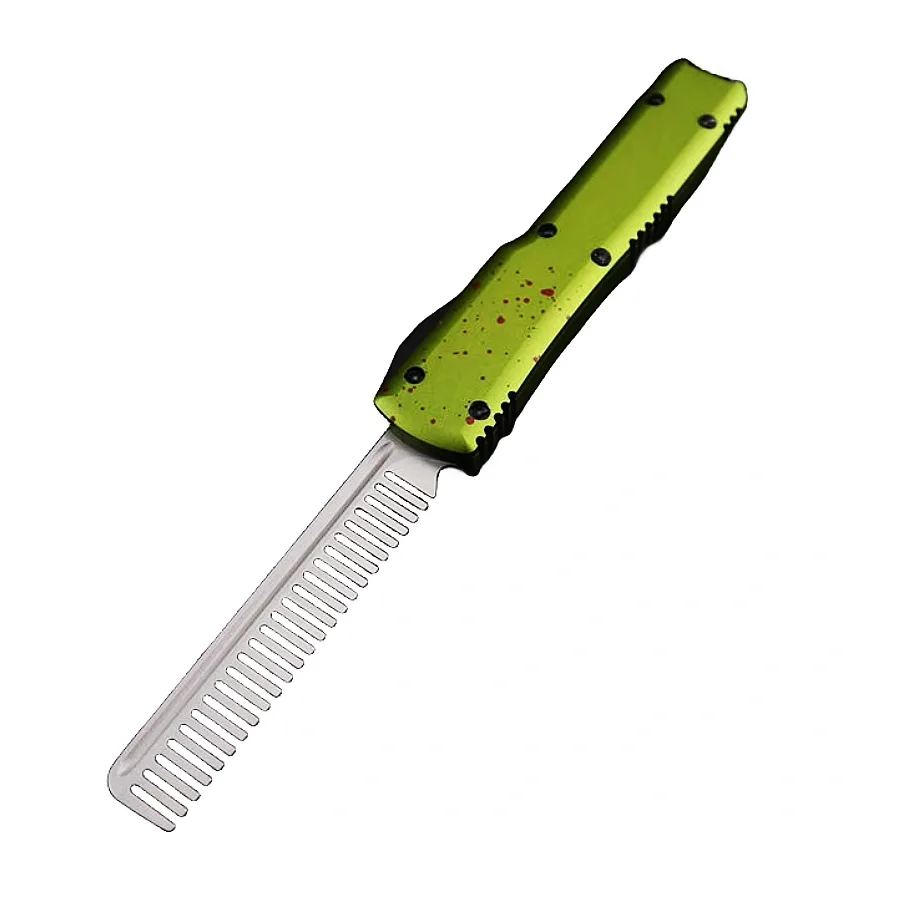 5.25 Inch Zombie Green Comb OTF Knife