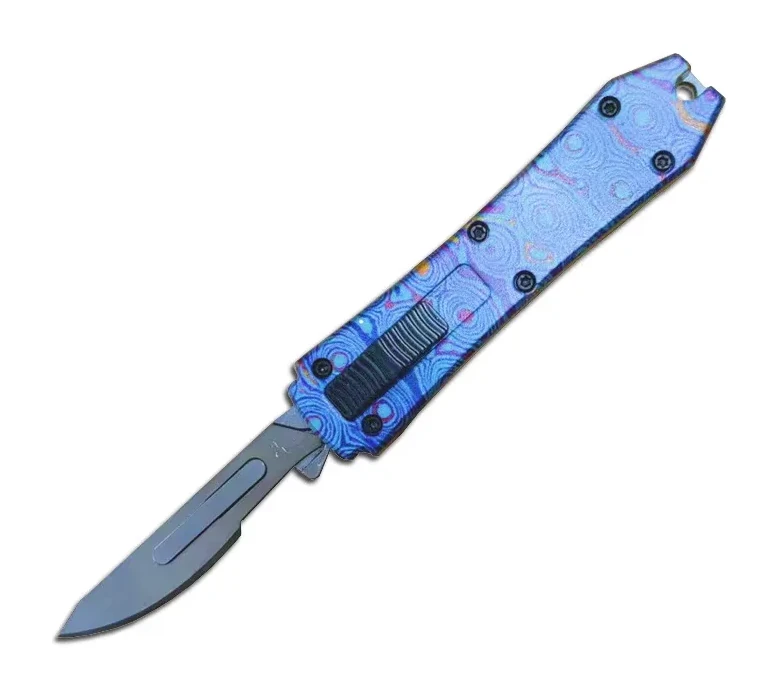Mini OTF Surgery Knife, Removable Blade,Pocket EDC Keychain Knives--sbm