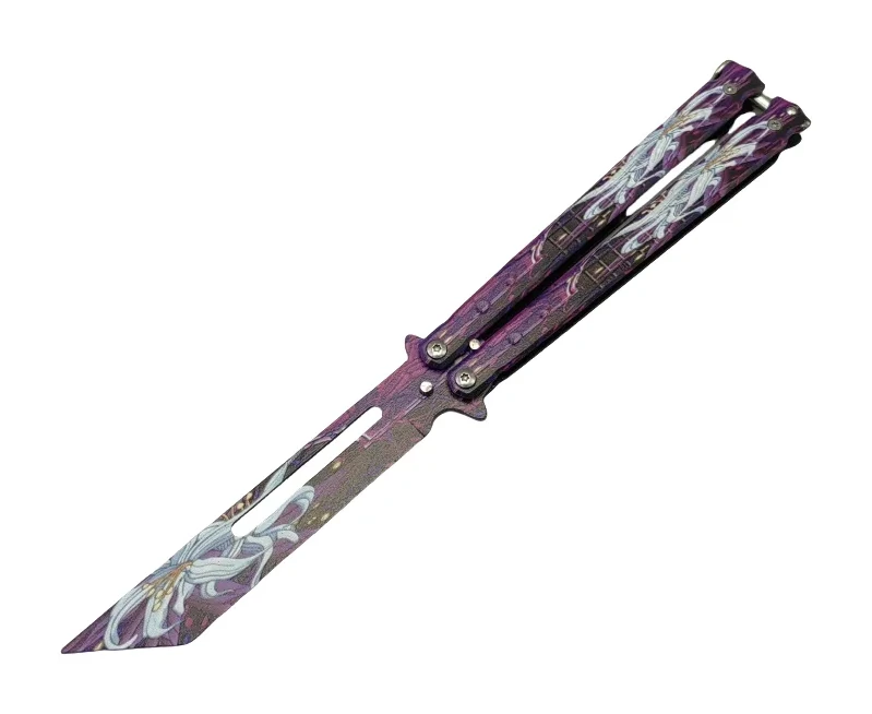 Square Head Wild Lily Unsharpened Butterfly Knife Training