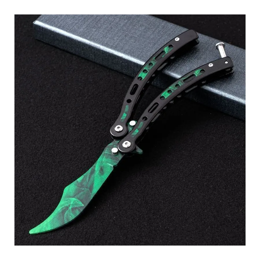 Emerald Gamma Doppler Butterfly Knife​ - Premium Quality Tactical Folding Knife
