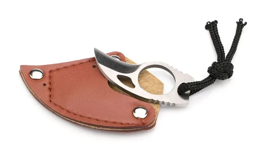 Mini Portable Knife Survival Self-defense Claw With Leather Sheath Defense Personal EDC Tool Home Outdoor Sports Tactical Kits