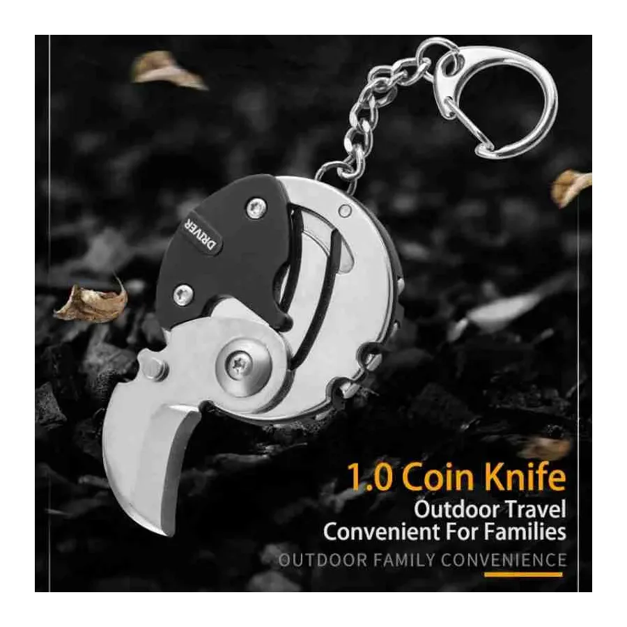 Keychain Screwdriver Multifunctional Hexagon Coin Outdoor EDC Tool Hexagon Foldi