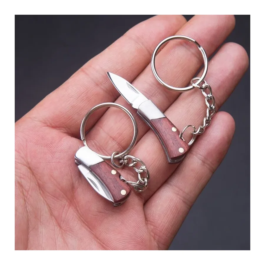 Mini Folding Knife Pendant Keychains Outdoor Hiking