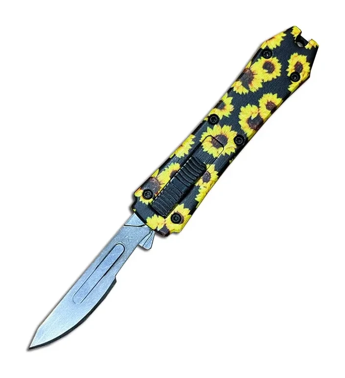 Mini OTF Surgery Knife, Removable Blade,Pocket EDC Keychain Knives--sbm