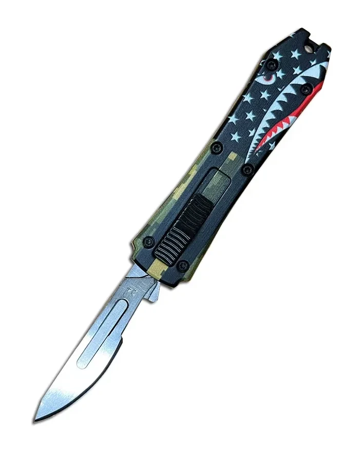 Mini OTF Surgery Knife, Removable Blade,Pocket EDC Keychain Knives--sbm