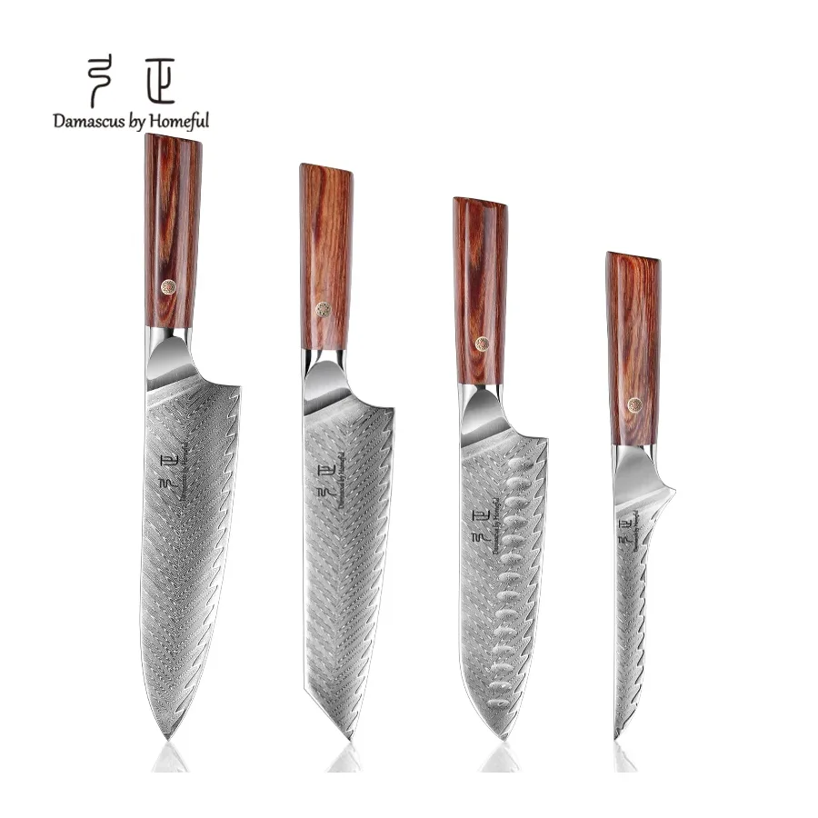Masterfully Forged Kitchen Damascus Knife Set - Extremely Sharp, Extraordinary Taste | Special Offer