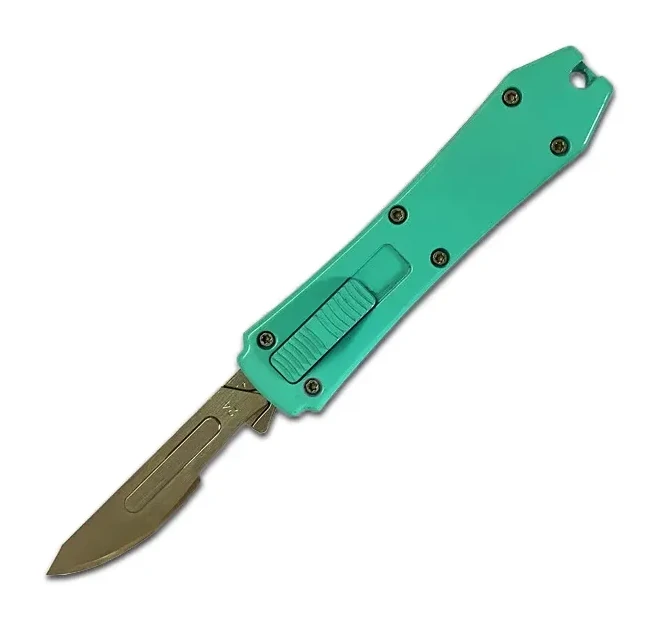 Mini OTF Surgery Knife, Removable Blade,Pocket EDC Keychain Knives--sbm