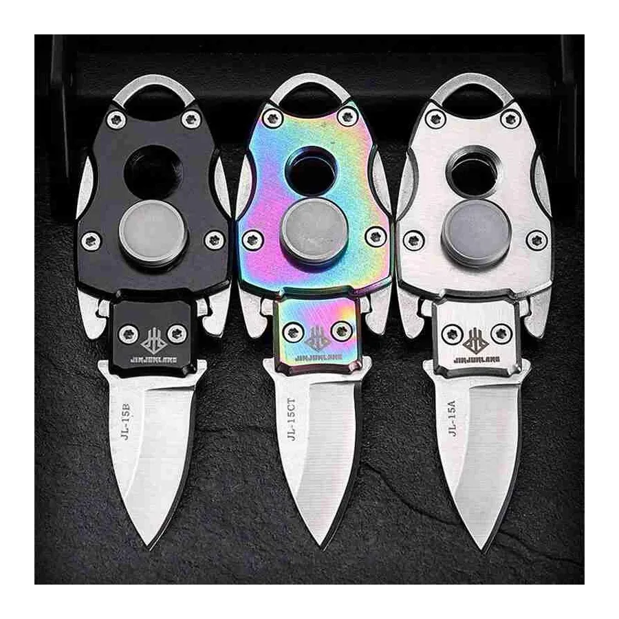 Gyro Shape Knife EDC Key Ring Folding Knife Mini Carrying Pocket High Hardness Pocket Knife Self-defense Folding Knife
