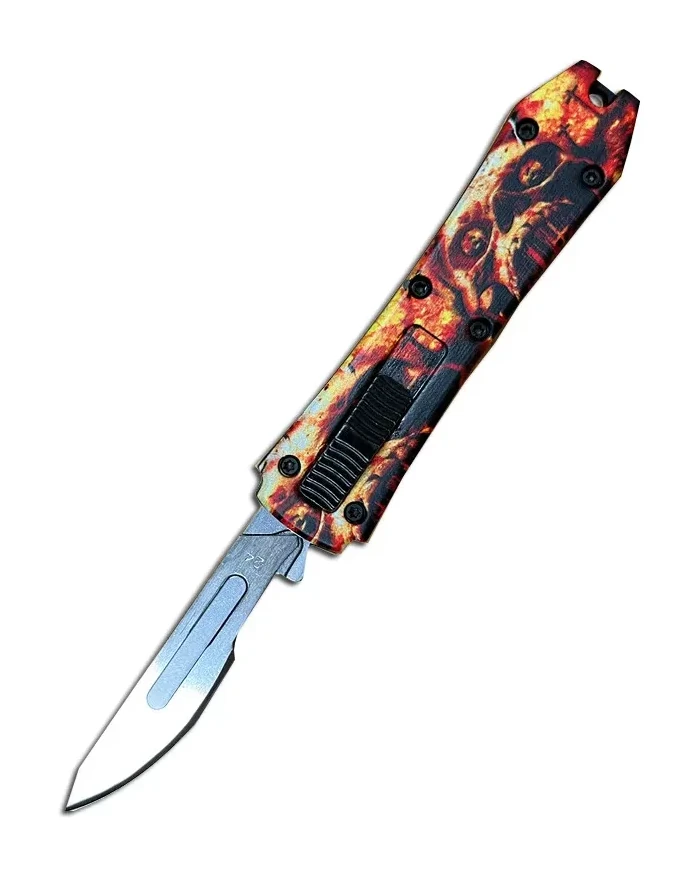 Mini OTF Surgery Knife, Removable Blade,Pocket EDC Keychain Knives--sbm