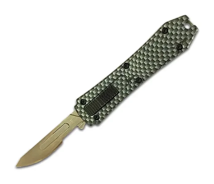 Mini OTF Surgery Knife, Removable Blade,Pocket EDC Keychain Knives--sbm