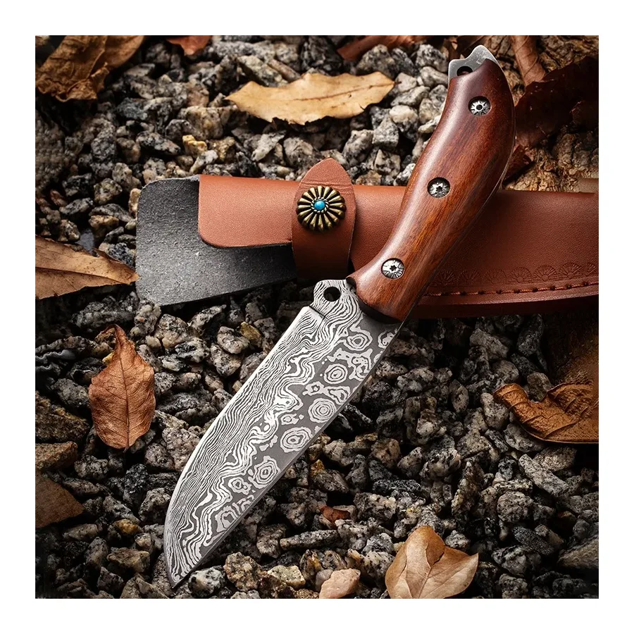 Damascus Steel Knife For Hunting - Sharp, Durable Blade For Outdoor Adventures