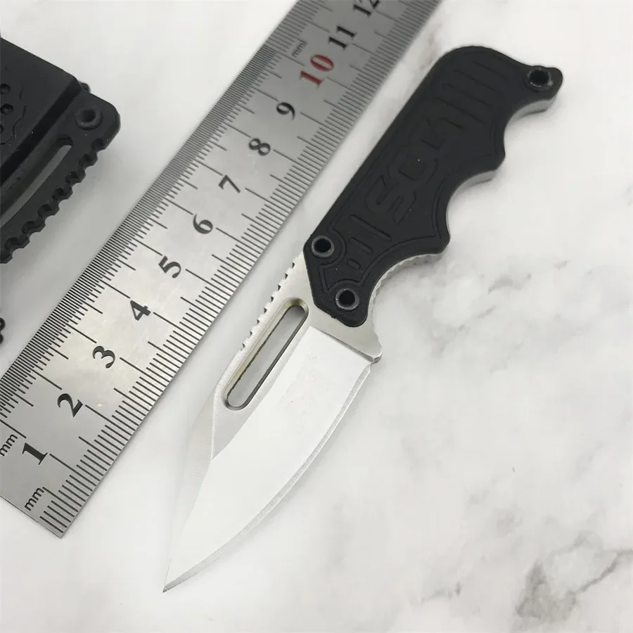 Fixed Blade Knife Mini Pocket EDC Straight Belt Knofe Handle ABS Sheath Multi Boot Tactical Combat Tool Neck Chain Gift