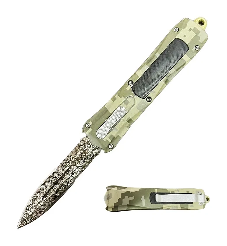 5.5 Inch Damascus Pattern Pagan OTF Knife