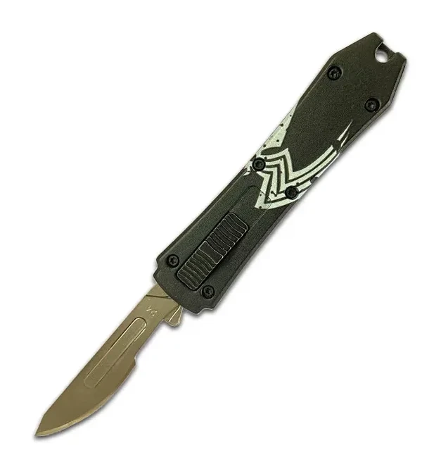 Mini OTF Surgery Knife, Removable Blade,Pocket EDC Keychain Knives--sbm