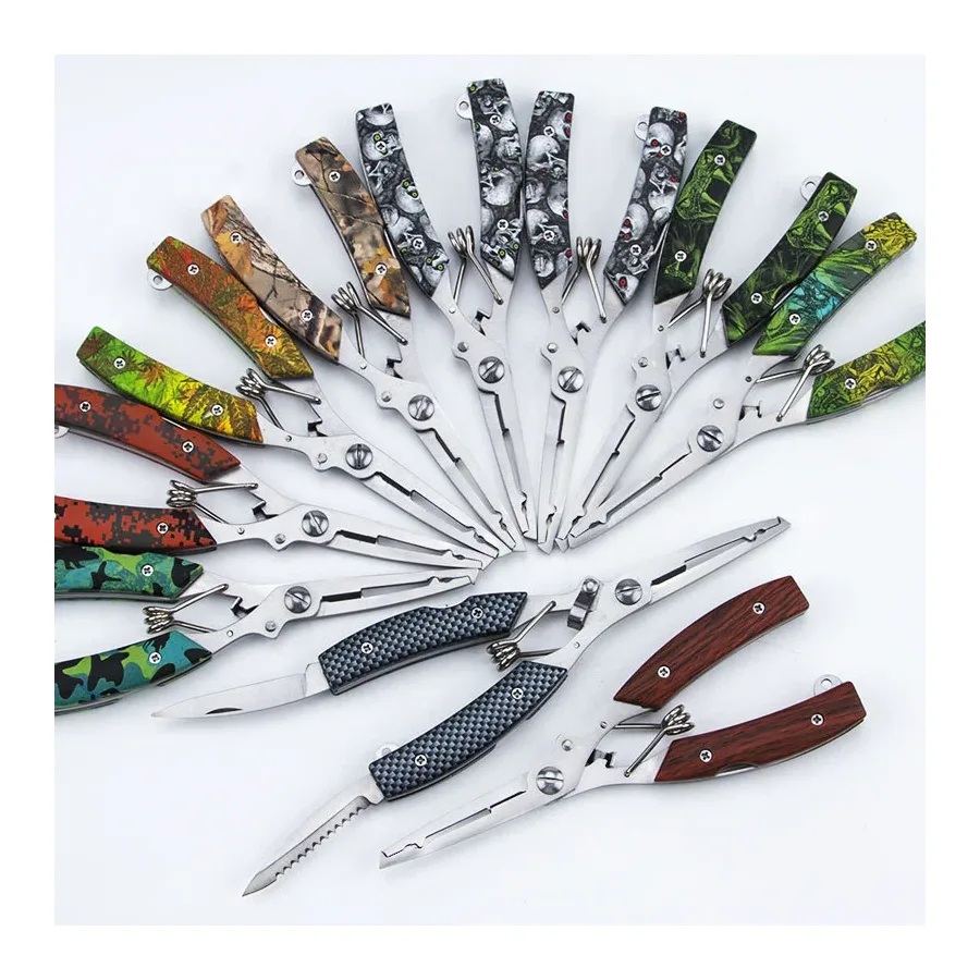 Multi Functional Stainless Steel Lure Fishing Pliers Camouflage Fishing Pliers