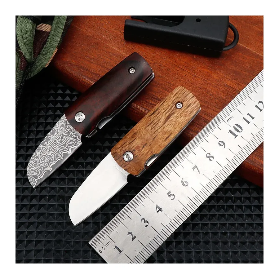 Damascus Steel Knife, Pocket Knife, Fruit Knife, Folding Knife, EDC Knife