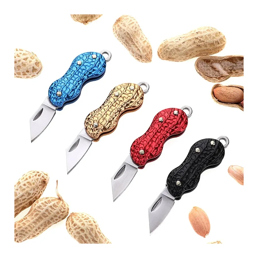 Peanut Open Box Knife Key Chain Pendant Car Chain Key Ring Folding Multifunctional EDC Tool Folding Knife