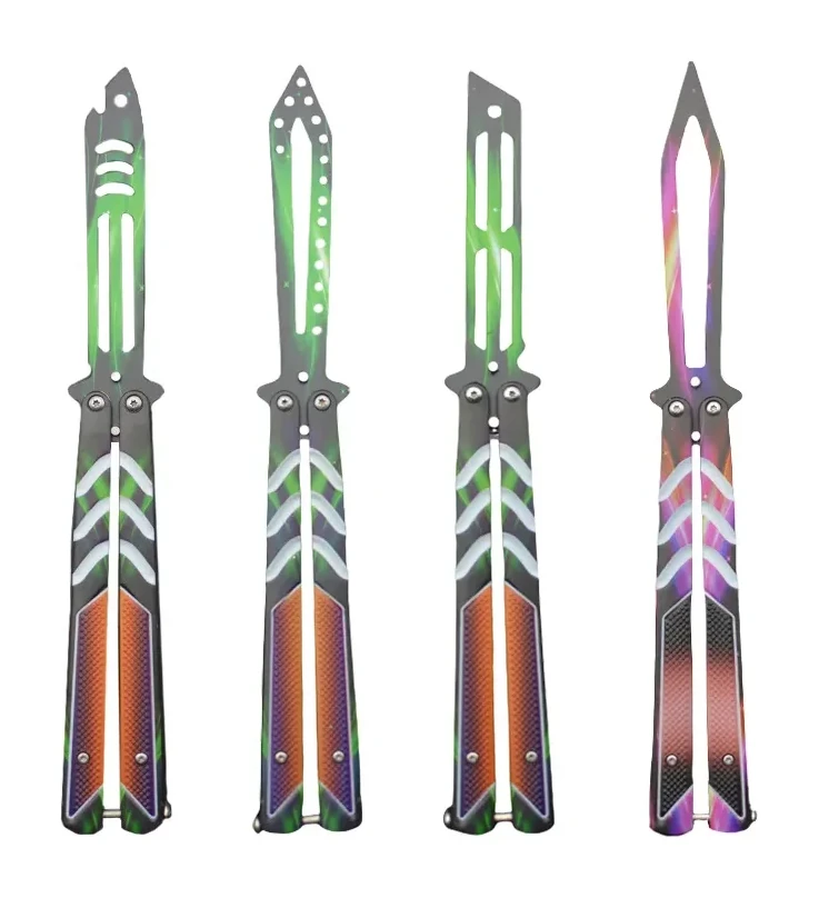 Folding Unsharpened Butterfly Practice Knife Outdoor Csgo Butterfly Knife