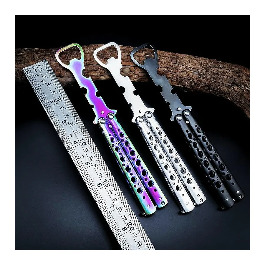 Butterfly Knife Bottle Opener/ Practice Butterfly Knife And Fork Trainer Balisong