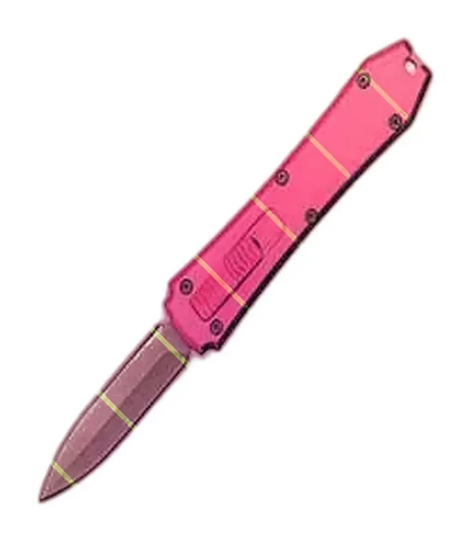 Neon Coffin Mini OTF Knife - Pink Handle