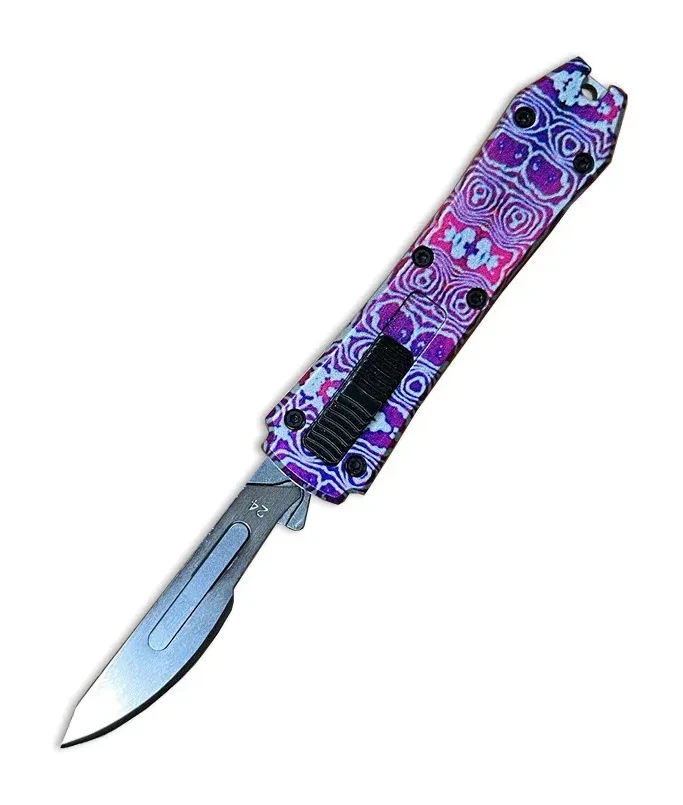 Mini OTF Surgery Knife, Removable Blade,Pocket EDC Keychain Knives--sbm