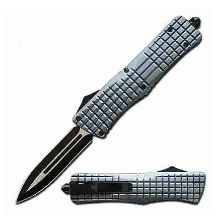 Grey Textured OTF Knife