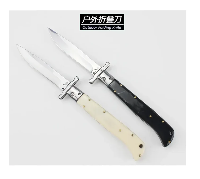 Abalone Horn Handle Folding Knife