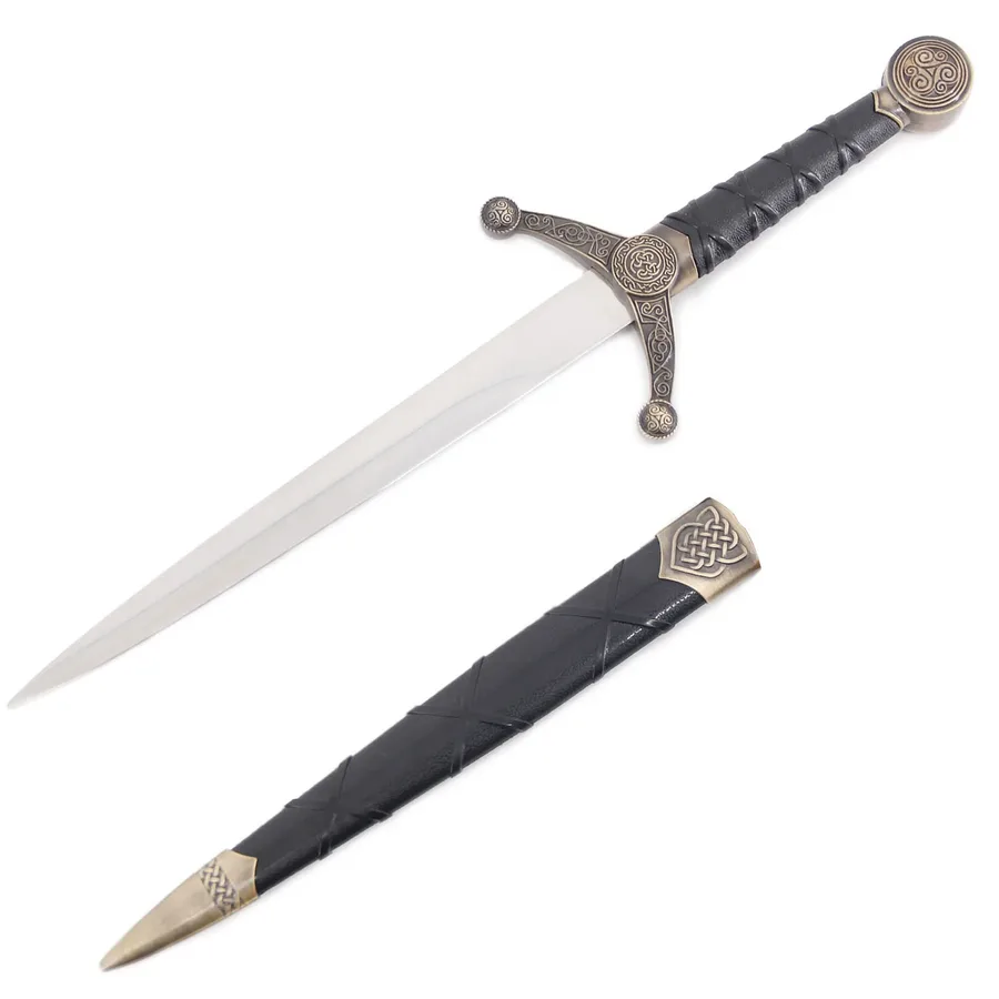 Gold Celtic Knot Dagger With Scabbard
