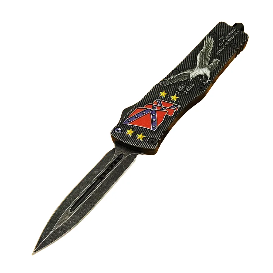 5.5 Inch Confederate Pride Dual Action Heavy Duty Automatic OTF Knife