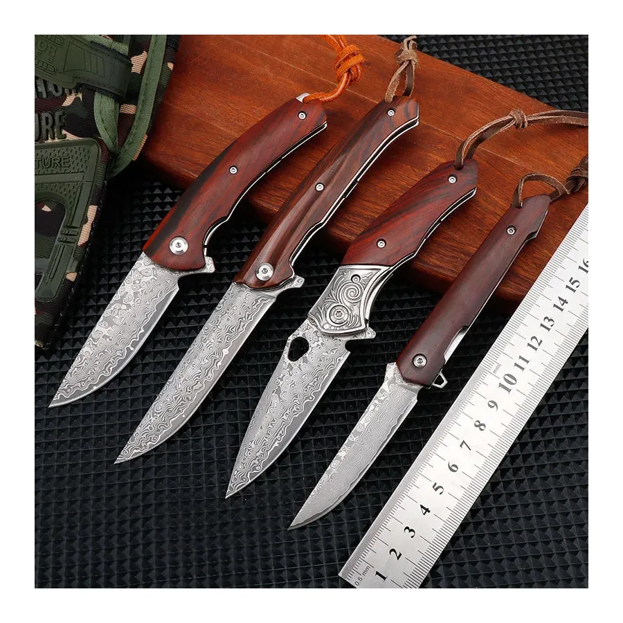 Damascus Small Knife Folding Knife