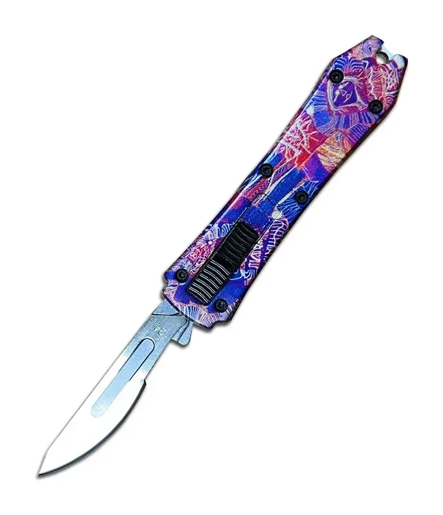 Mini OTF Surgery Knife, Removable Blade,Pocket EDC Keychain Knives--sbm