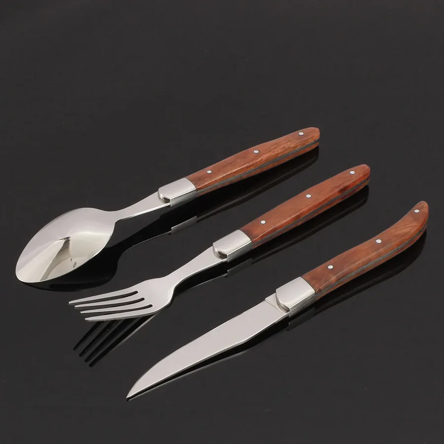 Laguiole High-end Cutlery Set - Exquisite Rosewood Handle Design, Suitable For Restaurants And Hotels