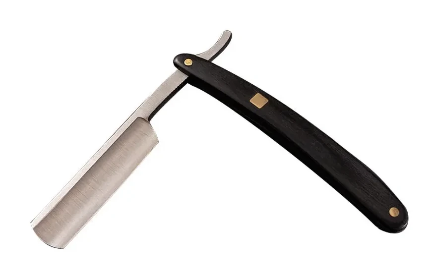 Precision Steel Straight Razor With Wooden Grip