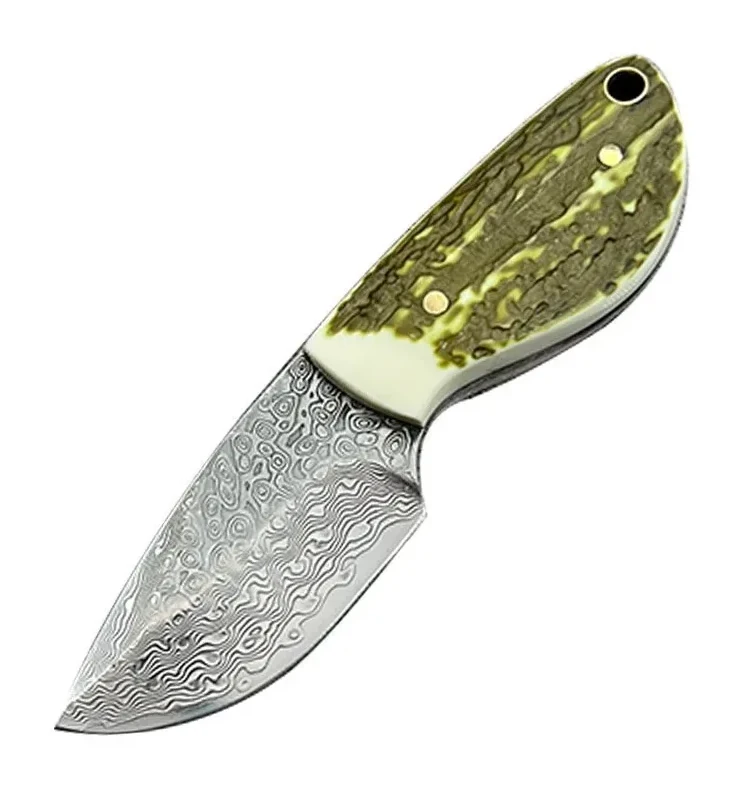 Damascus Knife Outdoor Mini Pocket Knife Forged Damascus Steel Pocket