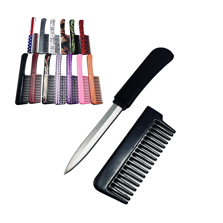 Hidden Pink Comb Knife For Personal Safety