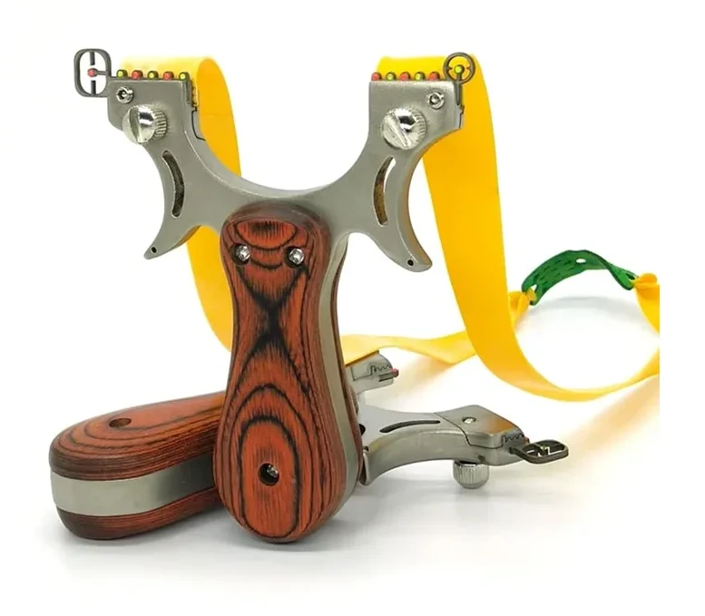 Professional Hunting Slingshot High Quality Stainless Steel Catapult With Flat Rubber Band Outdoor Shooting Game Sling Shot Set