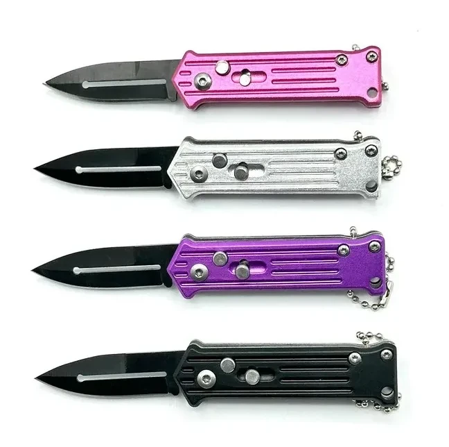 Pure Blades Mini Joker Knife Auto (Assorted Color) Small Button Pocket Knife W/ Lock