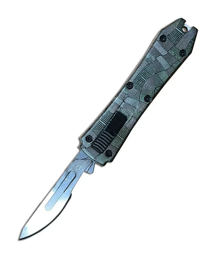 Mini OTF Surgery Knife, Removable Blade,Pocket EDC Keychain Knives--sbm
