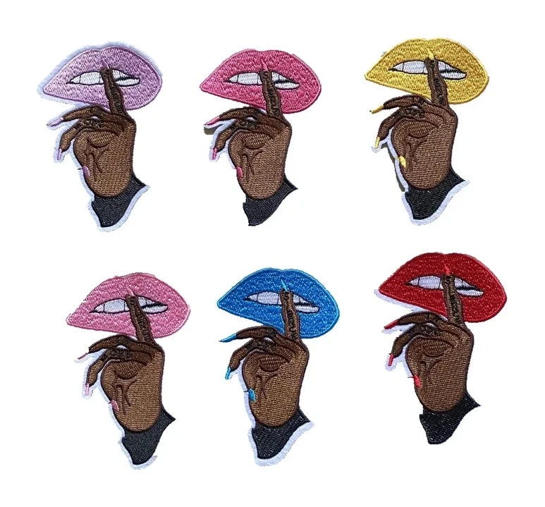 Personalized Finger And Mouth Embroidery Patch Clothing Accessories Diy Ironing Decoration Embroidery Mouth Patch