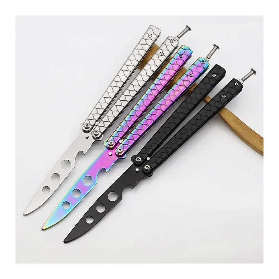 Beginner Butterfly Knife All-steel Practice Knife Unedged Folding Portable Reversible Deformation Practice Comb For Outdoor Game