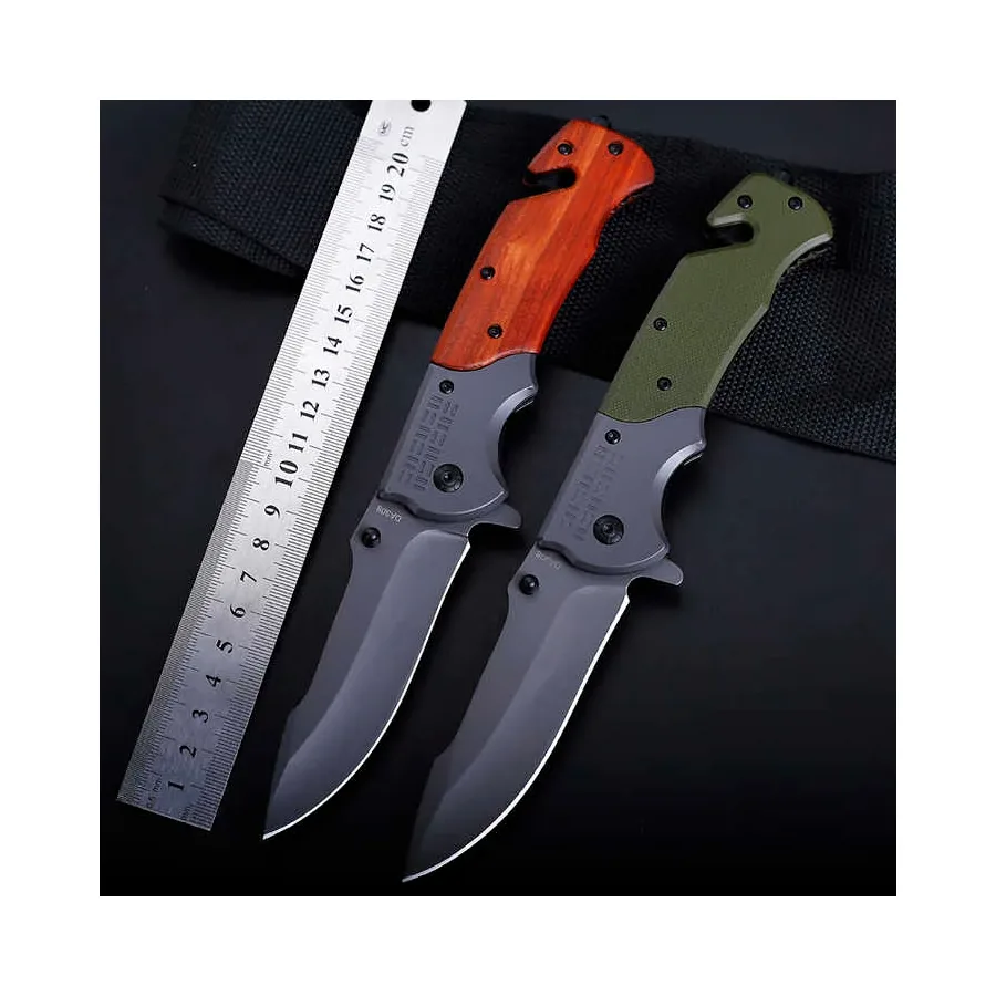 Durable Quality Stainless Steel Survival Pocket Knife Camping With Non-slip Handle