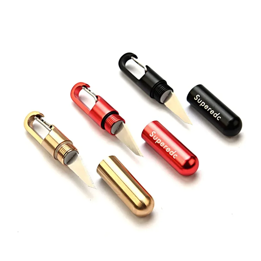 Portable Cutting Tool Brass Multi-function Mini Key Ring Pendant Tool Capsule Knife Tiny Cutting Pocket Keychain Knife New
