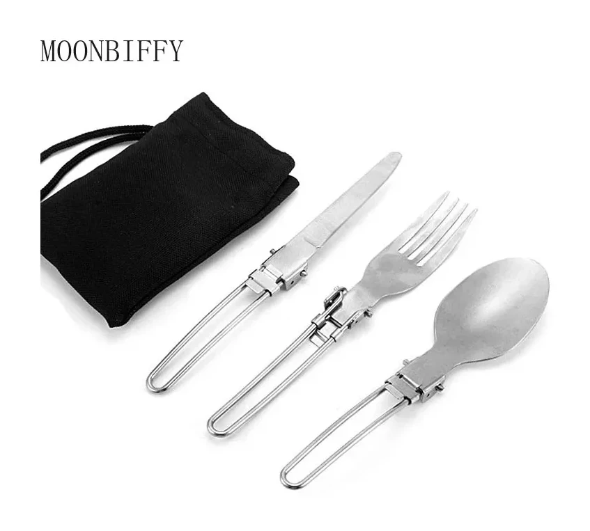 3pcs/Set Titanium Cutlery Set Ultra Lightweight Knife Fork Spoon For Home Use Travel Camping Picnic Cutlery Set
