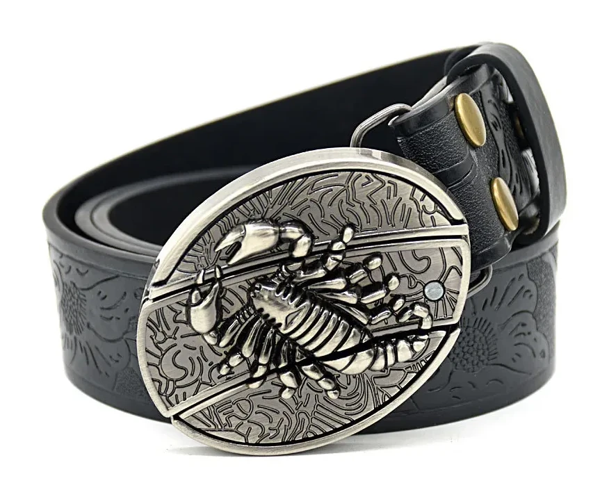 Belt Buckle Knife-scorpion Buckle Embossed Black