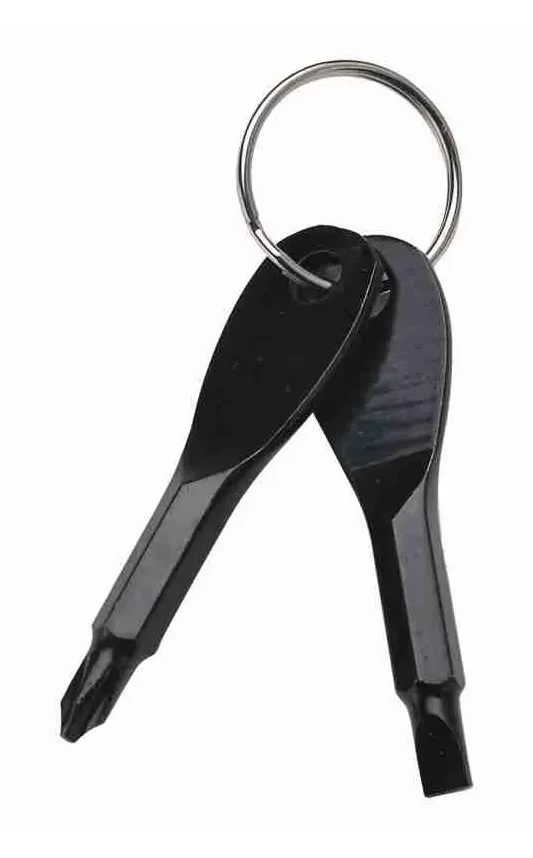 Outdoor Self Defense Pocket Keychain Multifunctional Portable EDC Survival Tool Set Screwdriver Key Flathead Cross Silver Black