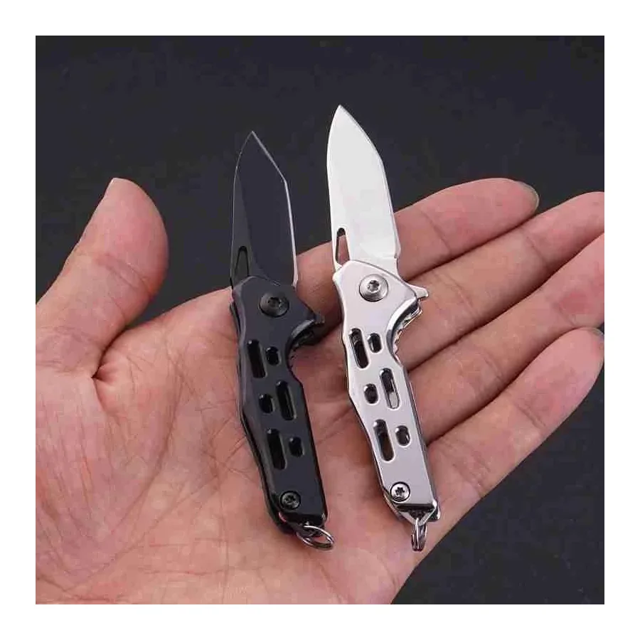 Outdoor Survival EDC Tool Folding Knife, Stainless Steel Mini Knife, Keychain Pendant Knife