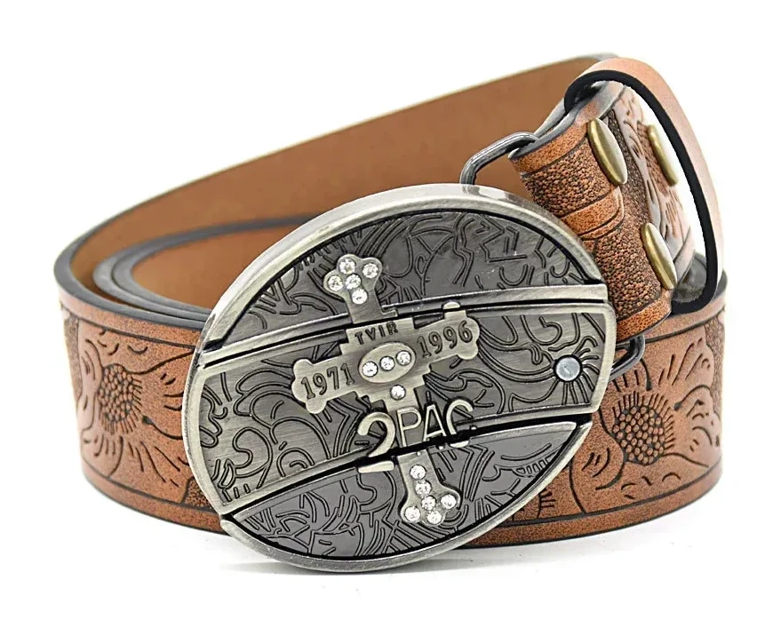 Belt Buckle Knife-small Cross Knife Buckle Embossed Brown